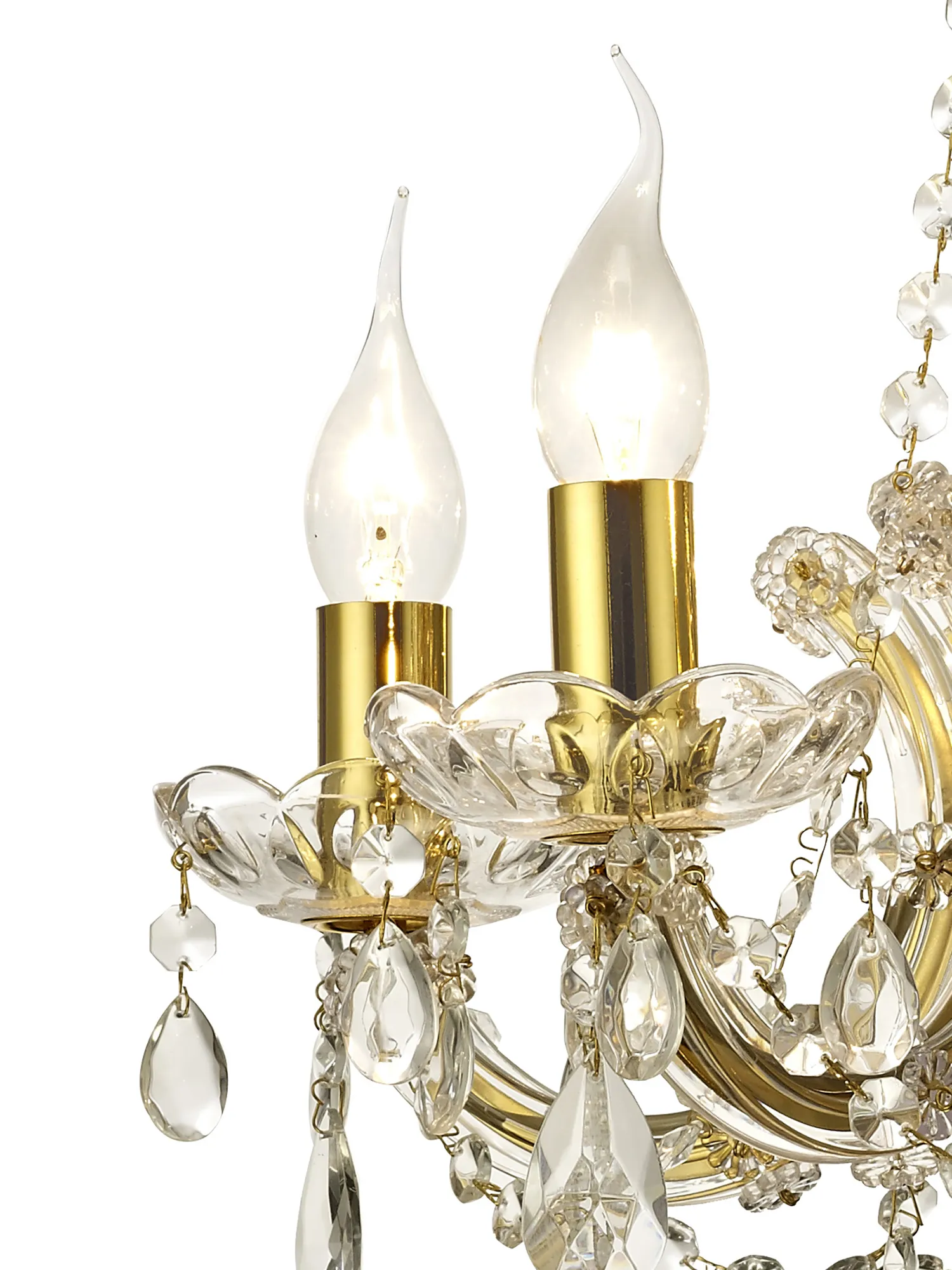 Gabrielle Glass Chandelier 5 Light (Glass Sconce) Polished Brass D0021  Deco Gabrielle